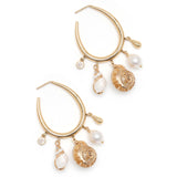 SHELL CHARM HOOP EARRINGS