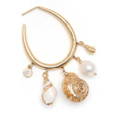SHELL CHARM HOOP EARRINGS