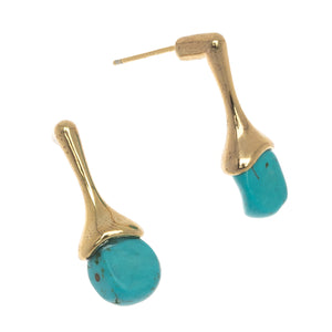 GEOMETRICAL TURQUOSIE DROP EARRINGS