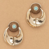 TEXTURED GOLD BROWN EARRINGS
