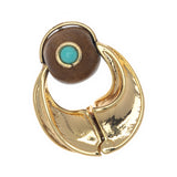 TEXTURED GOLD BROWN EARRINGS