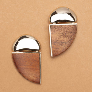 GEOMETRICAL BROWN GOLD EARRINGS