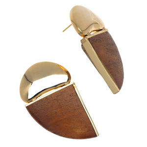 GEOMETRICAL BROWN GOLD EARRINGS