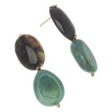MOSS AGATE RESIN BEADS EARRING