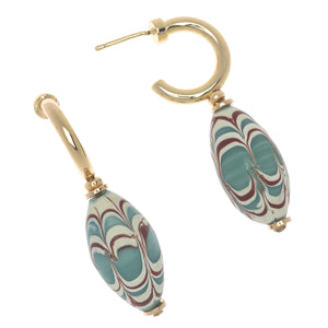 INDONESIAN BEADS WITH BRASS EARRINGS