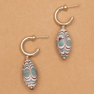 INDONESIAN BEADS WITH BRASS EARRINGS