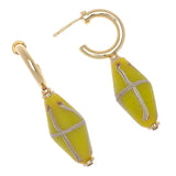 GREEN INDAIN BEADS WITH BRASS