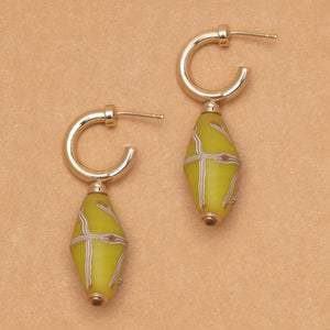 GREEN INDAIN BEADS WITH BRASS