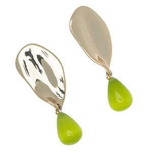 GREEN CATEYES GOLD EARRINGS (PRE-ORDER TAKES 15 DAYS)