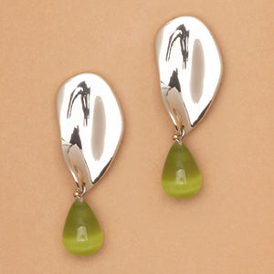 GREEN CATEYES GOLD EARRINGS (PRE-ORDER TAKES 15 DAYS)