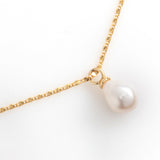 WHITE PEARL BEAD GOLD CHAIN NECKLACE