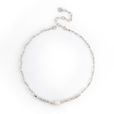 WHITE PEARL RHODIUM NECKLACE