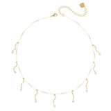 WHITE PEARL SWIRL CHARM NECKLACE