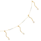 WHITE PEARL SWIRL CHARM NECKLACE