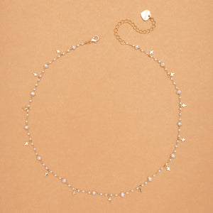 WHITE PEARL CHARM NECKLACE