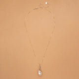 ROUND WHITE PEARL GOLD FISHNET NECKLACE