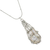 SILVER SHELL FISHNET NECKLACE