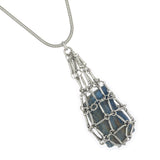 RHODIUM STONE FISHNET NECKLACE