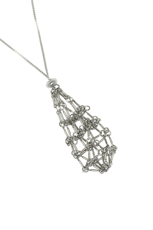 SILVER DREAM CATCHER NECKLACE