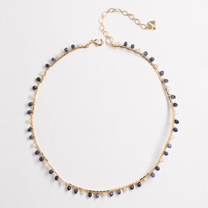 LAPIS BEAD CHAIN NECKLACE