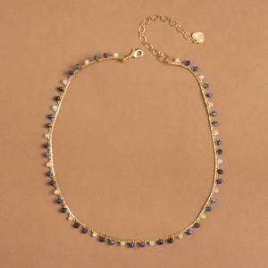 LAPIS BEAD CHAIN NECKLACE