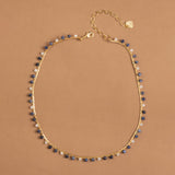 LAPIS BEAD CHAIN NECKLACE