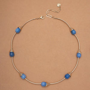 BLUE GOLD SHORT NECKLACE