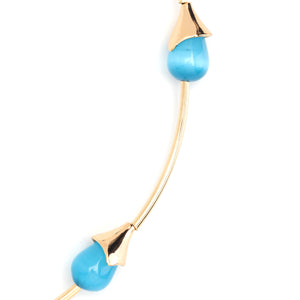 BLUE GOLD SHORT NECKLACE