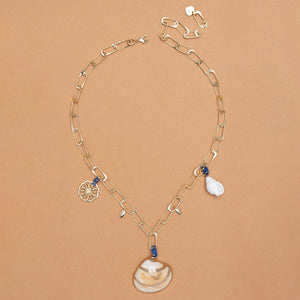CONUS CHARM GOLD LINK NECKLACE