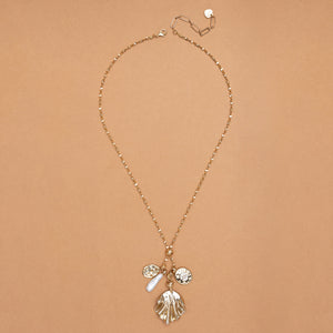 WHITE PEACH CHARM GOLD NECKLACE