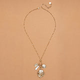 WHITE PEACH CHARM GOLD NECKLACE