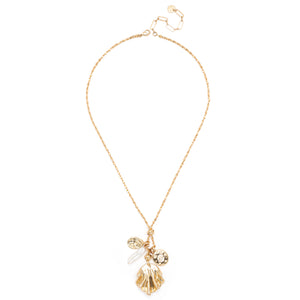 WHITE PEACH CHARM GOLD NECKLACE