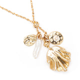 WHITE PEACH CHARM GOLD NECKLACE