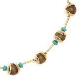 BROWN BALL TURQUOISE NECKLACE