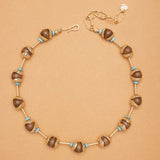 BROWN BALL TURQUOISE NECKLACE