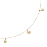 WHITE PEARL GOLD CHARM NECKLACE