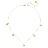WHITE PEARL GOLD DOT CHARM NECKLACE