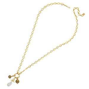 WHITE PEARL CHARM NECKLACE