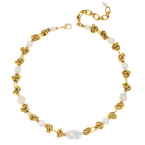 TWISTED GOLD PEARL NECKLACE