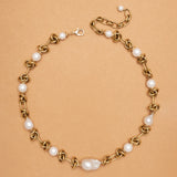 TWISTED GOLD PEARL NECKLACE