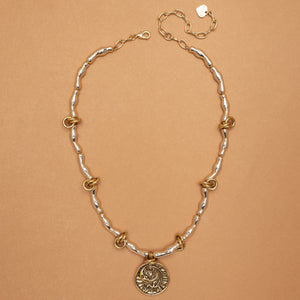 GOLD COIN AMULET NECKLACE