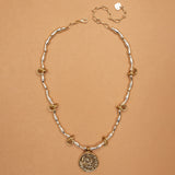 GOLD COIN AMULET NECKLACE