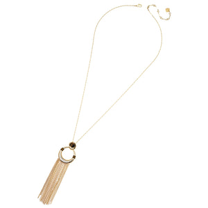 GOLD TIGER EYE STONE TASSEL NECKLACE (PRE-ORDER TAKES 15 DAYS)