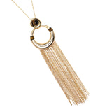 GOLD TIGER EYE STONE TASSEL NECKLACE (PRE-ORDER TAKES 15 DAYS)