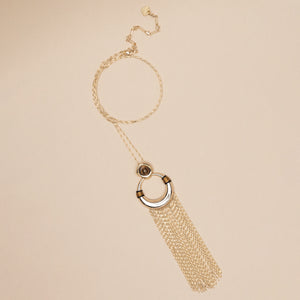 GOLD TIGER EYE STONE TASSEL NECKLACE (PRE-ORDER TAKES 15 DAYS)