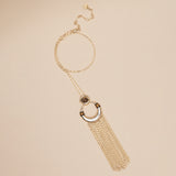 GOLD TIGER EYE STONE TASSEL NECKLACE (PRE-ORDER TAKES 15 DAYS)