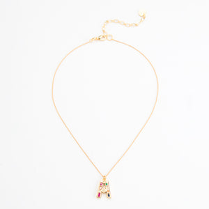 LUCKY STONE ALPHABET NECKLACES A
