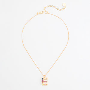 LUCKY STONE ALPHABET NECKLACES E