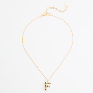 LUCKY STONE ALPHABET NECKLACES F
