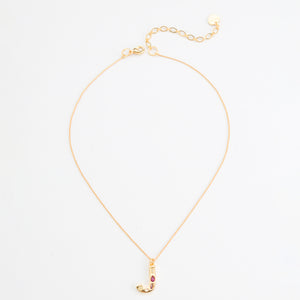 LUCKY STONE ALPHABET NECKLACES J